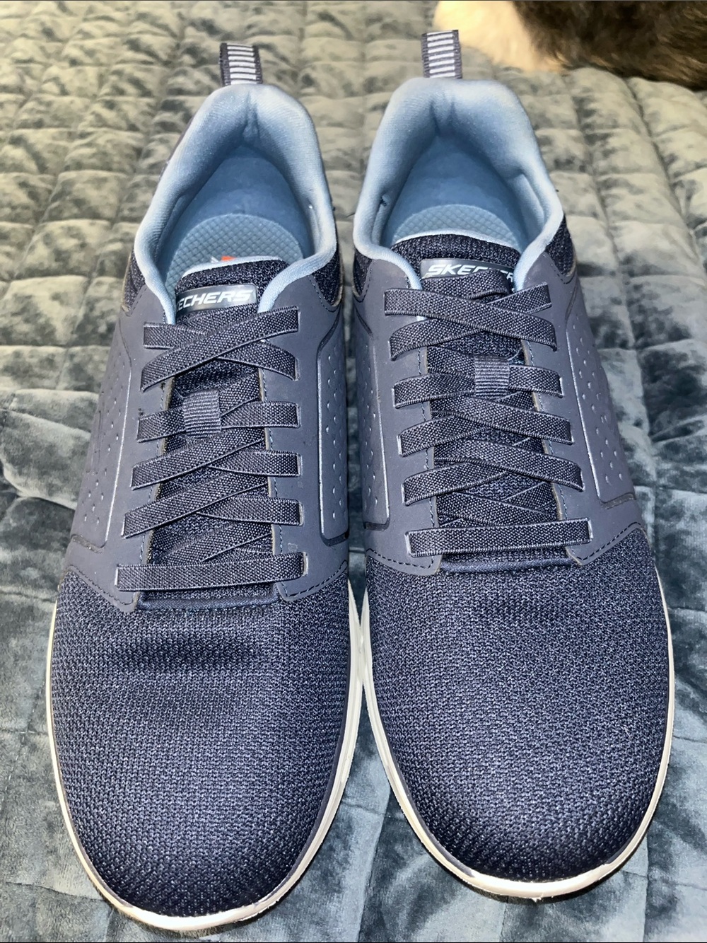 Skechers Men’s Navy and Light Blue Athletic Sneakers